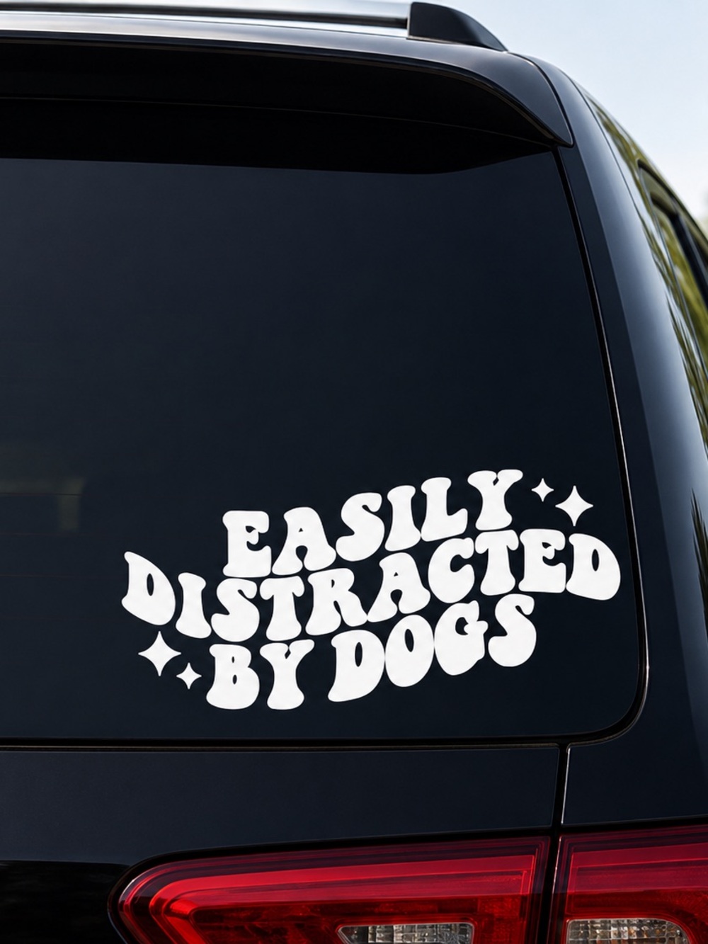 Easily Distracted by Dogs Vinyl Decal - 6 inches